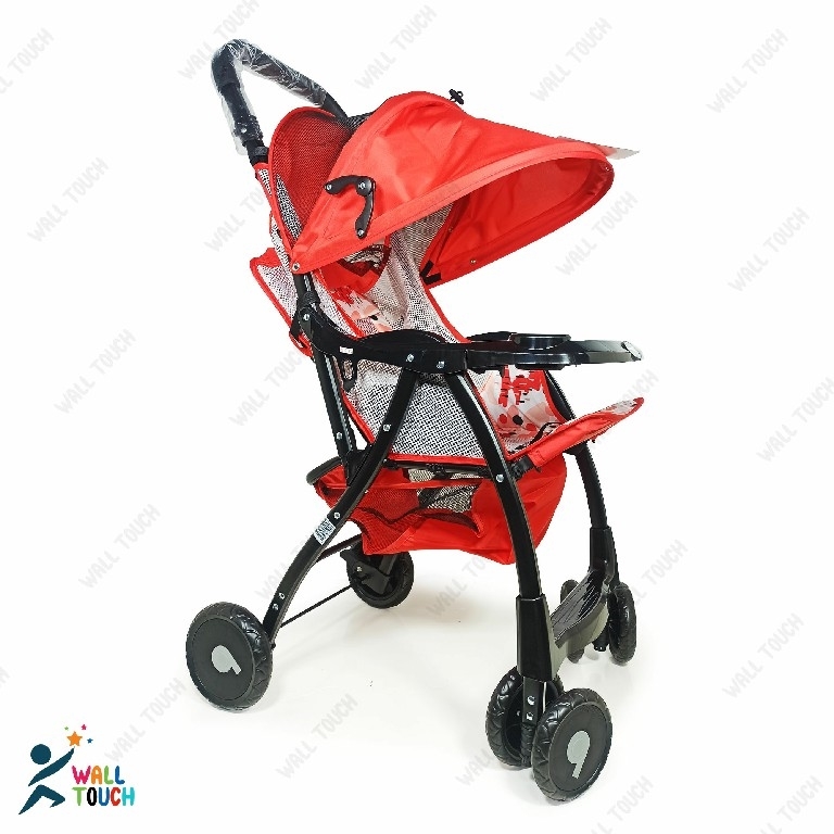 Picture of Lightweight Portable Baby Stroller Baby Trolley 722C Folding Pram for kids From Newborn to 3 Years With Back Rest, Food Tray & Wheel Lock