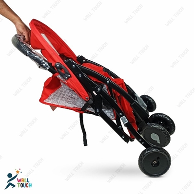 Picture of Lightweight Portable Baby Stroller Baby Trolley 722C Folding Pram for kids From Newborn to 3 Years With Back Rest, Food Tray & Wheel Lock