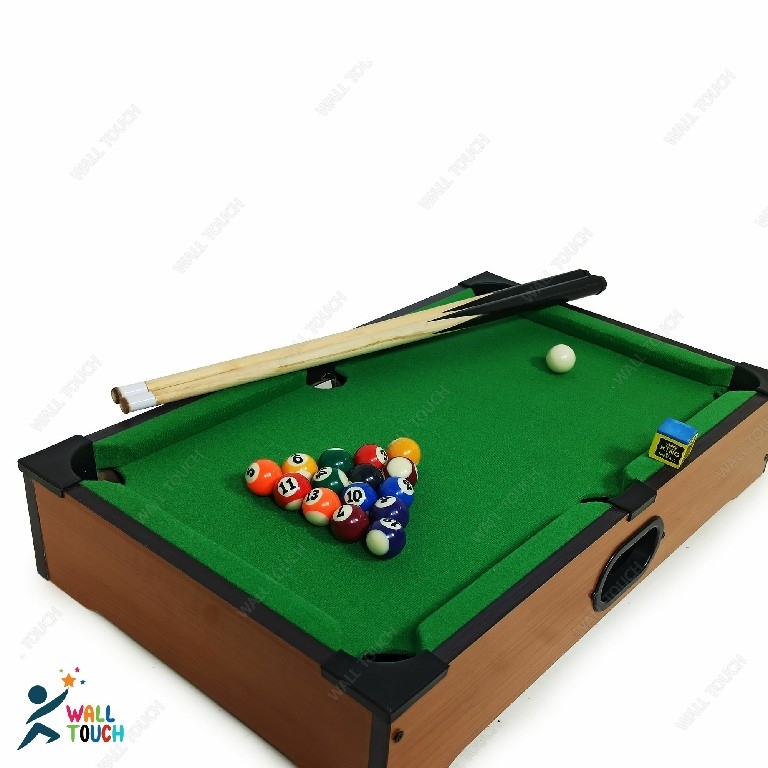 Picture of Mini Tabletop Pool Table Game Billiard Table Set Children's Play Sports Toy With Balls, Cue, Chalk, Billiard Table