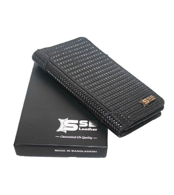 Men's Black Pattern Long Wallet at Best Price In Bangladesh