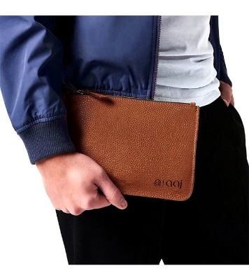 Leather Zipper Pouch 