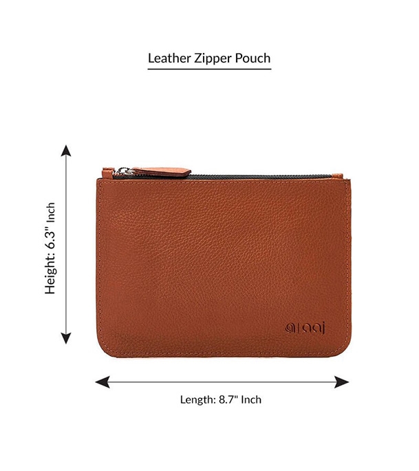Leather Zipper Pouch 