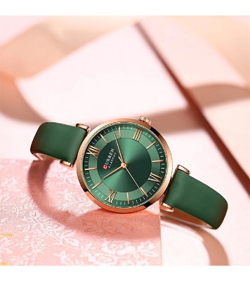 Buy Curren 9080 PU Leather Watches Women's Quartz Leather Wristwatch at Best Price In Bangladesh