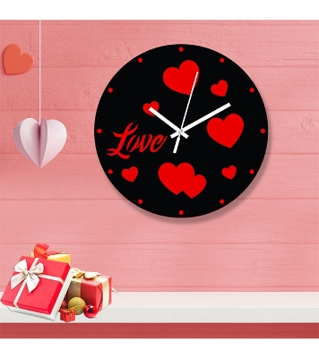 Picture of Valentine Thematic Wooden Board Wall Clock
