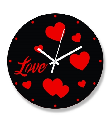 Picture of Valentine Thematic Wooden Board Wall Clock
