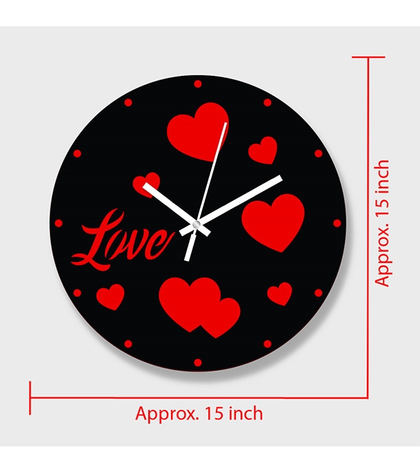Picture of Valentine Thematic Wooden Board Wall Clock
