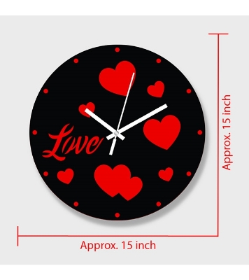 Picture of Valentine Thematic Wooden Board Wall Clock