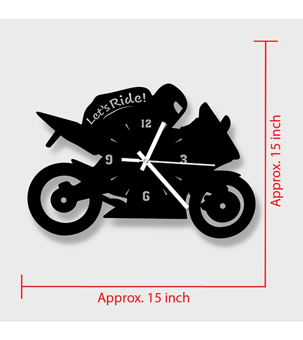 Picture of Biker Thematic Wooden Board Wall Clock