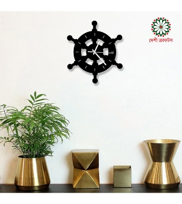 Picture of Navy Maritime Wheel Thematic Wooden Board Wall Clock