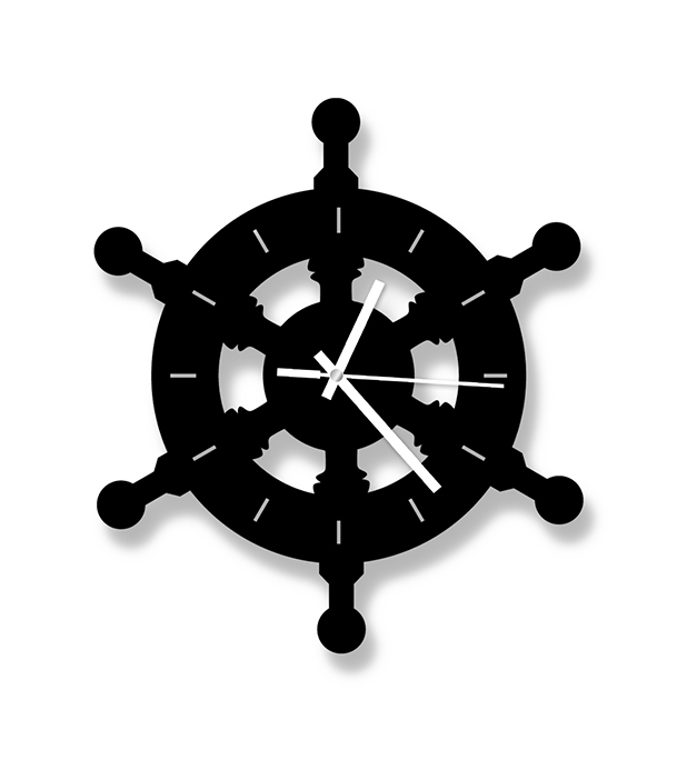 Picture of Navy Maritime Wheel Thematic Wooden Board Wall Clock