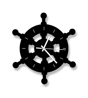 Picture of Navy Maritime Wheel Thematic Wooden Board Wall Clock