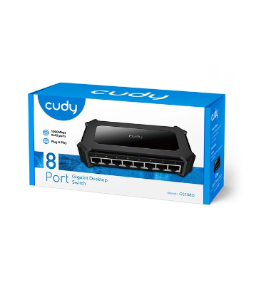 Picture of Cudy GS108 8-Port Gigabit Ethernet Unmanaged Switch - Desktop, Fanless, 10/100/1000Mbps Shielded Ports, Plug and Play, Sturdy Metal Housing