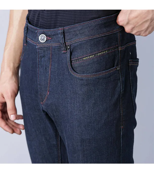 Buy Men's Slim-Fit Stretchable Denim Jeans Pant Dark Blue Online at Best Price