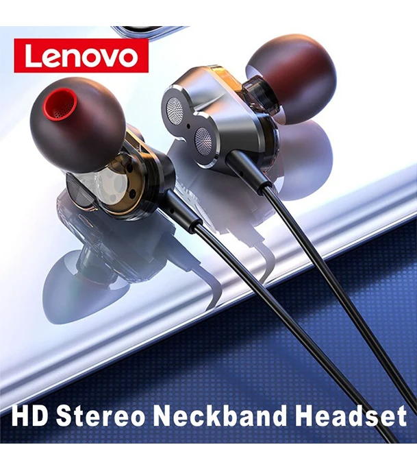 Buy Lenovo HE08 Neckband Earphone Black Online at Best Price