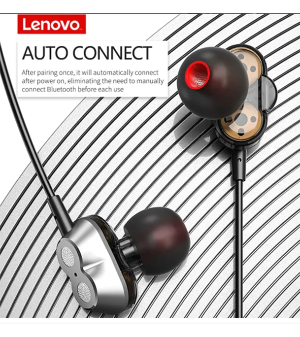 Buy Lenovo HE08 Neckband Earphone Black Online at Best Price