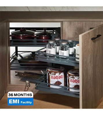 Picture of WELLMAX Flat Iron Wooden Basket Kitchen Magic Corner - WMC GB5 (Best Price)