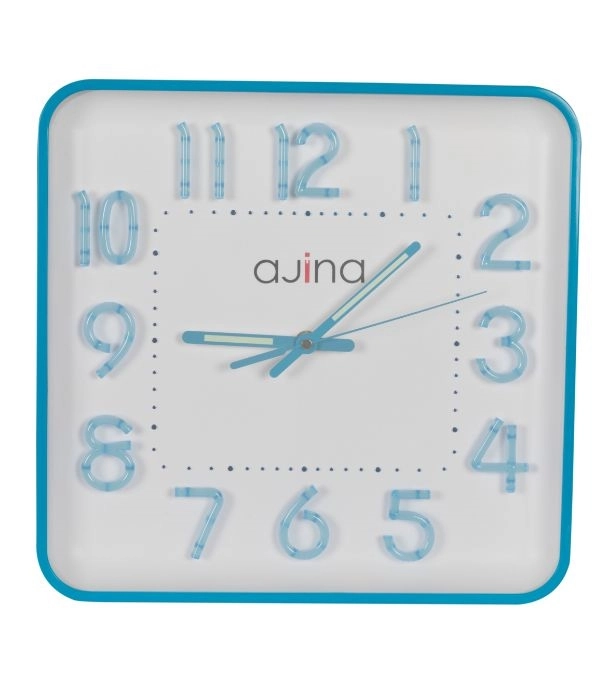 Ajina Maple Digit Square Wall Clock Blue