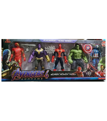 Buy Avengers 4 Super Hero Toy Set Iron Man Hulk Spider-man Thanos Captain America(5pcs)  Online