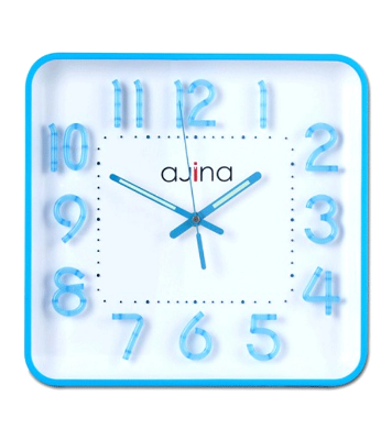 Picture of Ajina Maple Digit Square Wall Clock Blue