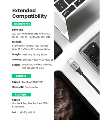 Buy UGREEN 80154 USB-C to 3.5mm M/F Cable Aluminum Shell with Braided 10cm Space Gray at Best Price In Bangladesh