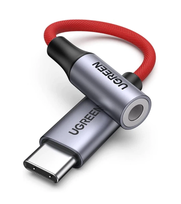 Buy UGREEN 80154 USB-C to 3.5mm M/F Cable Aluminum Shell with Braided 10cm Space Gray at Best Price In Bangladesh