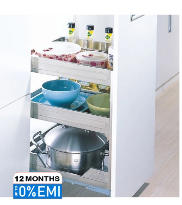 Picture of Wellmax Kitchen Cabinet Drawer Spice Rack Stainless Steel - WDSR 4D