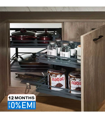 Picture of WELLMAX Flat Iron Wooden Basket Kitchen Magic Corner- WMC GB5