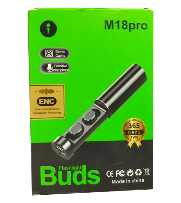 Buy M18 Pro Wireless Buds with Torchlight with Magnetic Charging Case at Best Price In Bangladesh