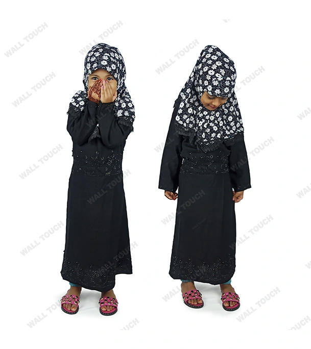 Stylish Borka New Collection Borka Party Borka with Hijab Full Set For 2-8 years Girl (Dubai Cherry Cloth)