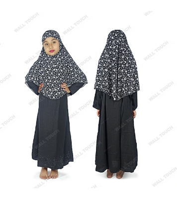 Stylish Borka New Collection Borka Party Borka with Hijab Full Set For 2-8 years Girl (Dubai Cherry Cloth)