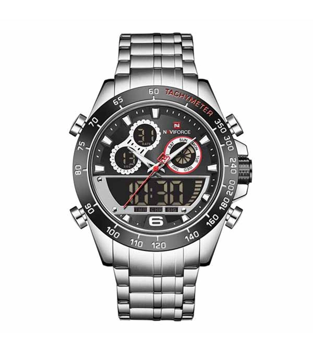 Buy NAVIFORCE NF9188 Silver Stainless Steel Dual Time Wrist Watch at Best Price In Bangladesh