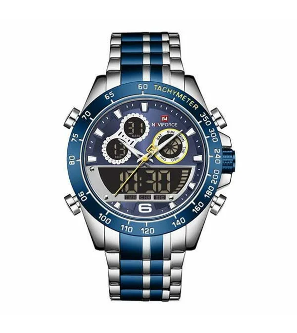 Buy NAVIFORCE NF9188 Silver Stainless Steel Dual Time Wrist Watch  Online at Best Price