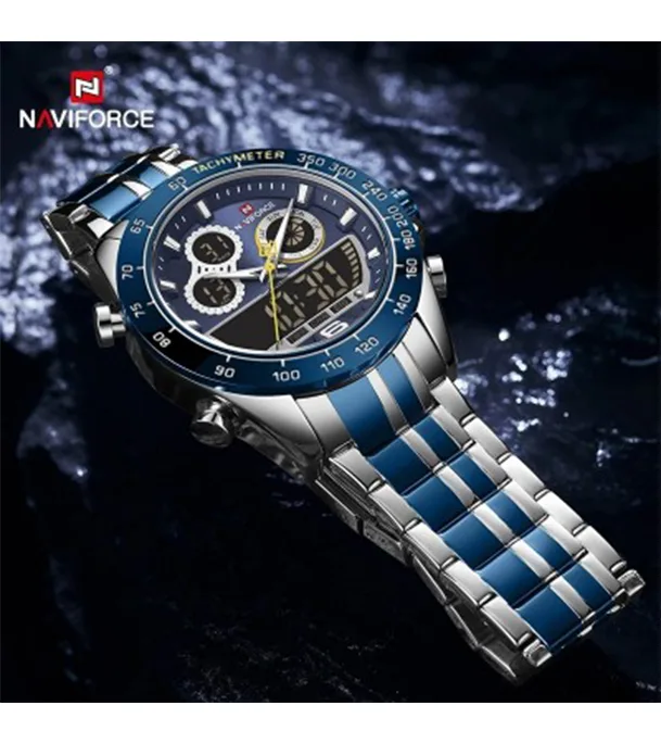 Buy NAVIFORCE NF9188 Silver Stainless Steel Dual Time Wrist Watch  Online at Best Price
