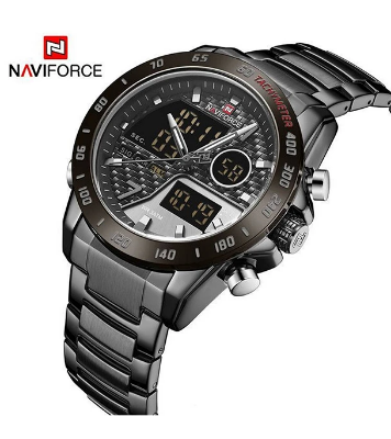 Buy NAVIFORCE NF9171 Black Stainless Steel Dual Wrist Watch  Online at Best Price