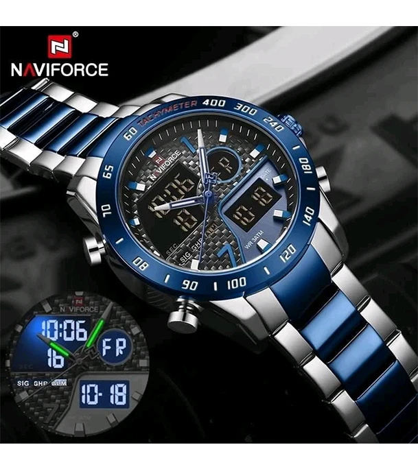 Buy NAVIFORCE NF9171 Black Stainless Steel Dual Wrist Watch  Online at Best Price
