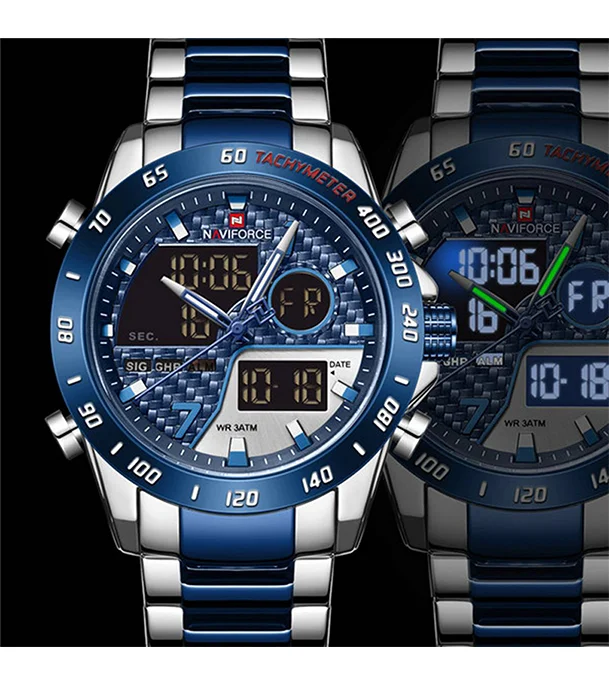 Buy NAVIFORCE NF9171 Black Stainless Steel Dual Wrist Watch  Online at Best Price