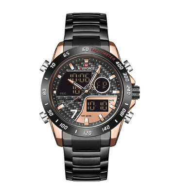 Buy NAVIFORCE NF9171 Black Stainless Steel Dual Wrist Watch  Online at Best Price