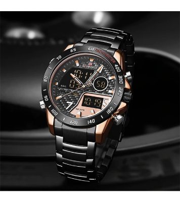 Buy NAVIFORCE NF9171 Black Stainless Steel Dual Wrist Watch  Online at Best Price