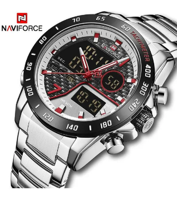 Buy NAVIFORCE NF9171 Black Stainless Steel Dual Wrist Watch  Online at Best Price