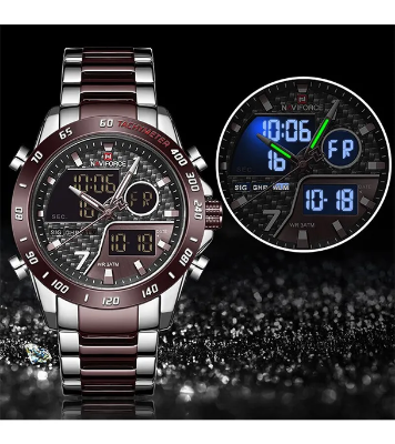 Buy NAVIFORCE NF9171 Black Stainless Steel Dual Wrist Watch  Online at Best Price