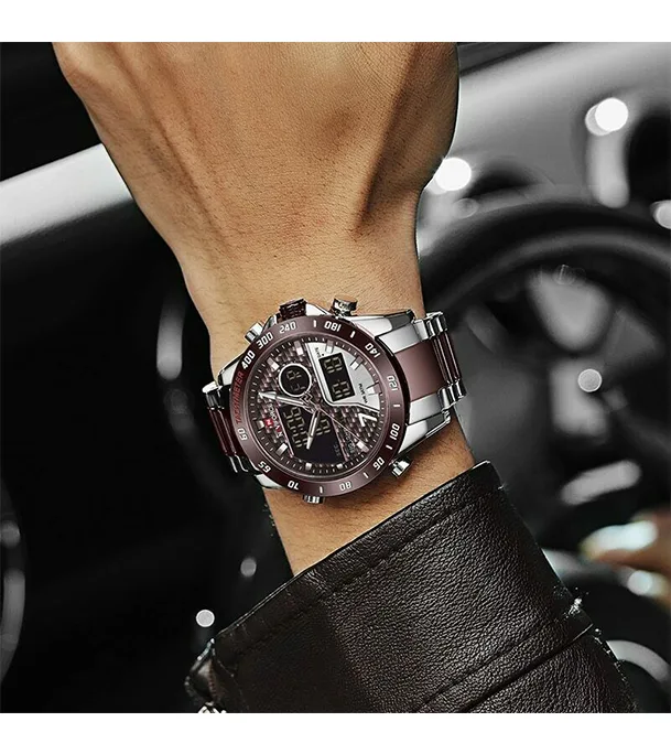 Buy NAVIFORCE NF9171 Black Stainless Steel Dual Wrist Watch  Online at Best Price