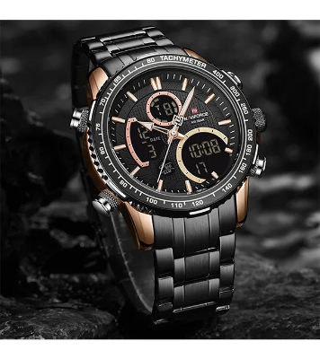 Buy NAVIFORCE NF9182 Silver Stainless Steel Dual Time Wrist Watch Online at Best Price