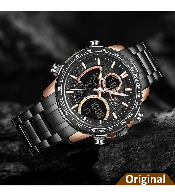 Buy NAVIFORCE NF9182 Silver Stainless Steel Dual Time Wrist Watch Online at Best Price