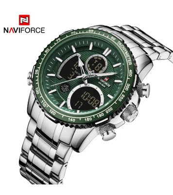 Buy NAVIFORCE NF9182 Silver Stainless Steel Dual Time Wrist Watch Online at Best Price