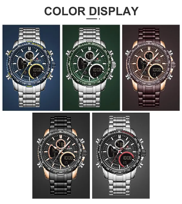 Buy NAVIFORCE NF9182 Silver Stainless Steel Dual Time Wrist Watch Online at Best Price