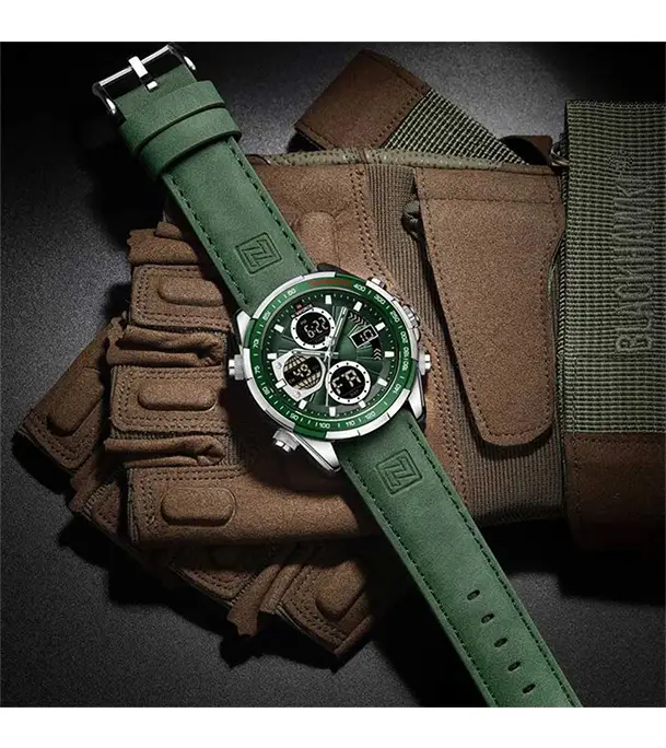 Picture of NAVIFORCE 9197 Leather Casual Men Watch Digital Male watche