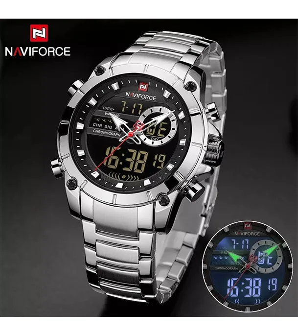 Buy NAVIFORCE 9163-BEBE Luxury Brand Stainless Steel Sports Watch Online at Best Price