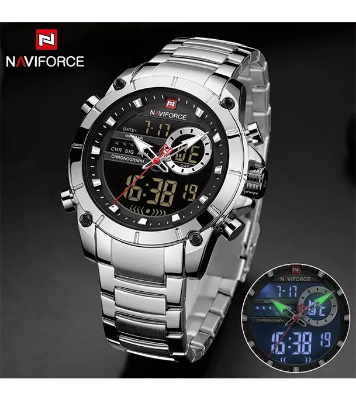 Buy NAVIFORCE 9163-BEBE Luxury Brand Stainless Steel Sports Watch Online at Best Price