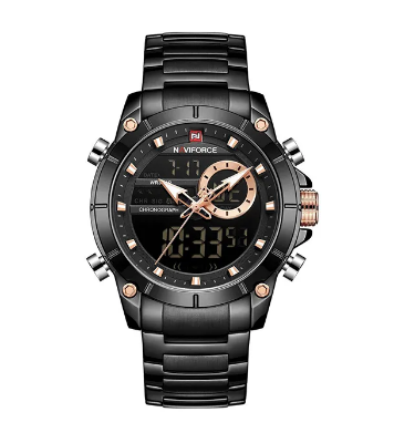 Buy NAVIFORCE 9163-BEBE Luxury Brand Stainless Steel Sports Watch Online at Best Price