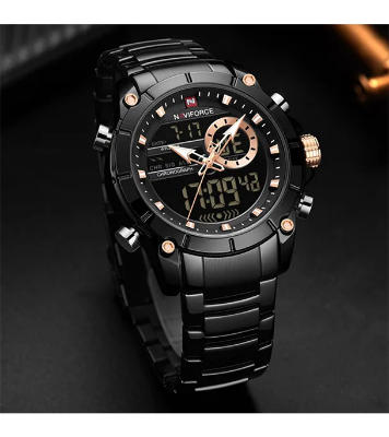 Buy NAVIFORCE 9163-BEBE Luxury Brand Stainless Steel Sports Watch Online at Best Price